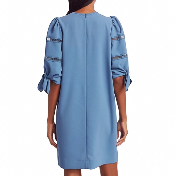 See by Chloe Riverside Blue Tie Sleeve Shift Dress - Picture 3 of 16